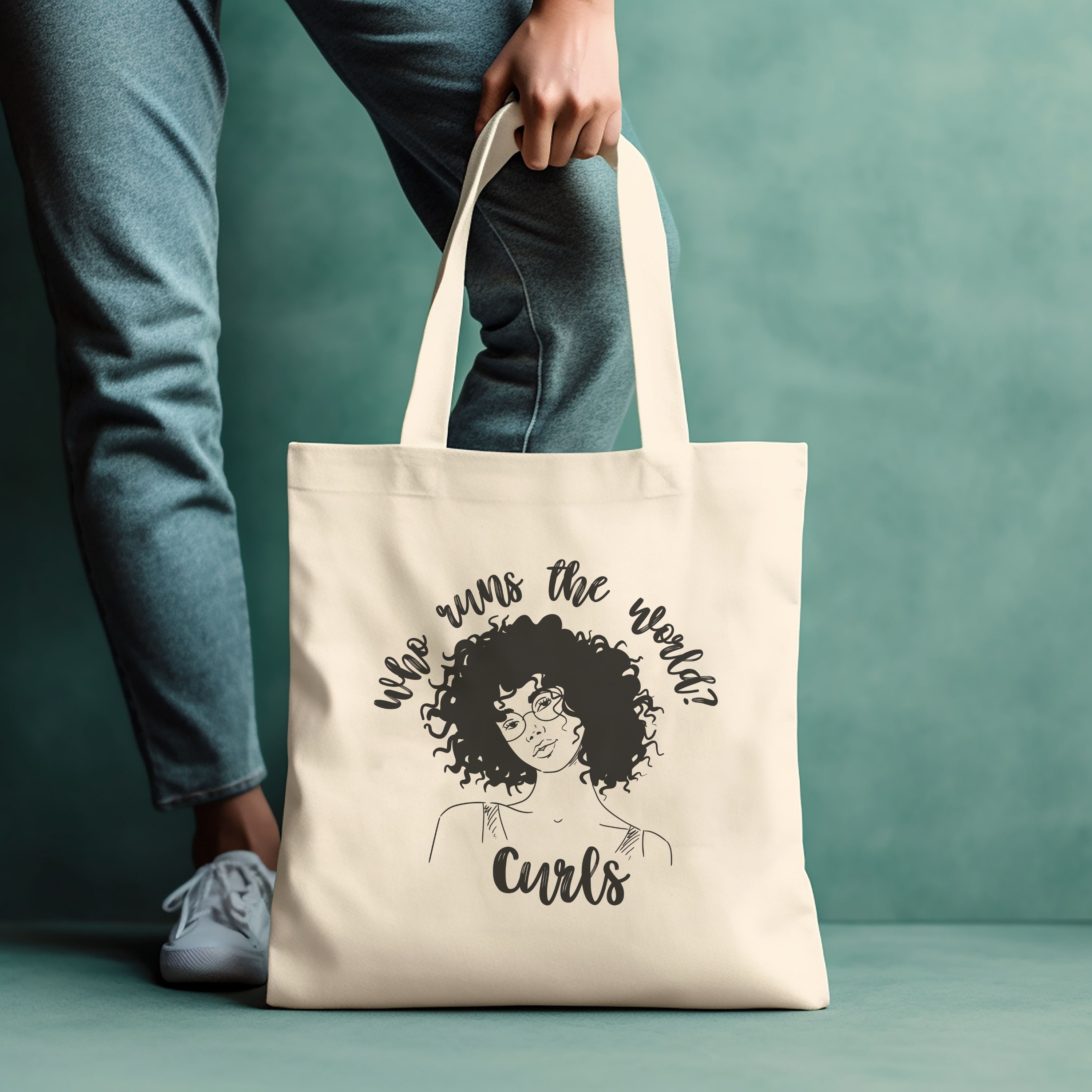 Curly Girl Tote Bag Cute Curly Hair Gift Trendy Natural Etsy
