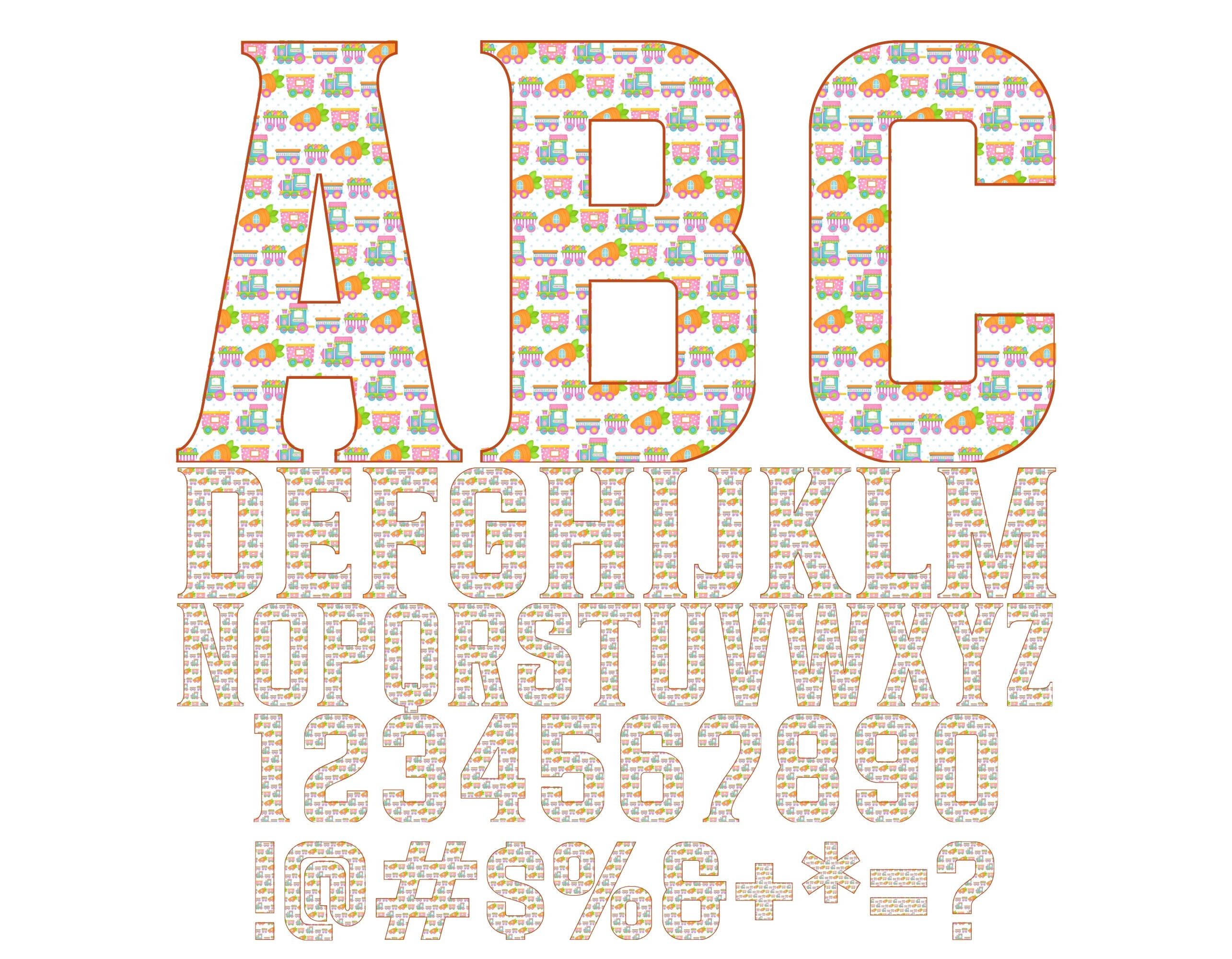 Cute Easter Doodle LETTERS PNG Alpha, Easter Varsity Alpha Font Png ...