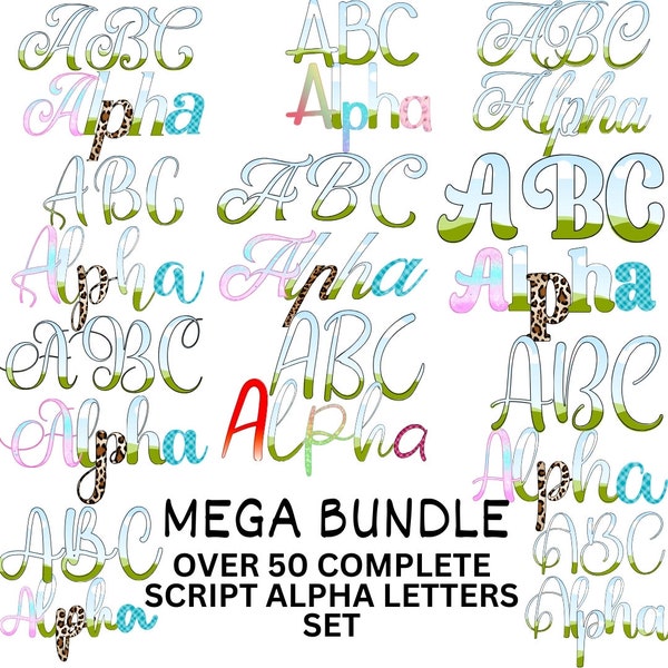 Handwritten Script Font Canva Letters Frame Template , 50+ Complete Alphabet Set fillable Canva Frame Letters,make your own names