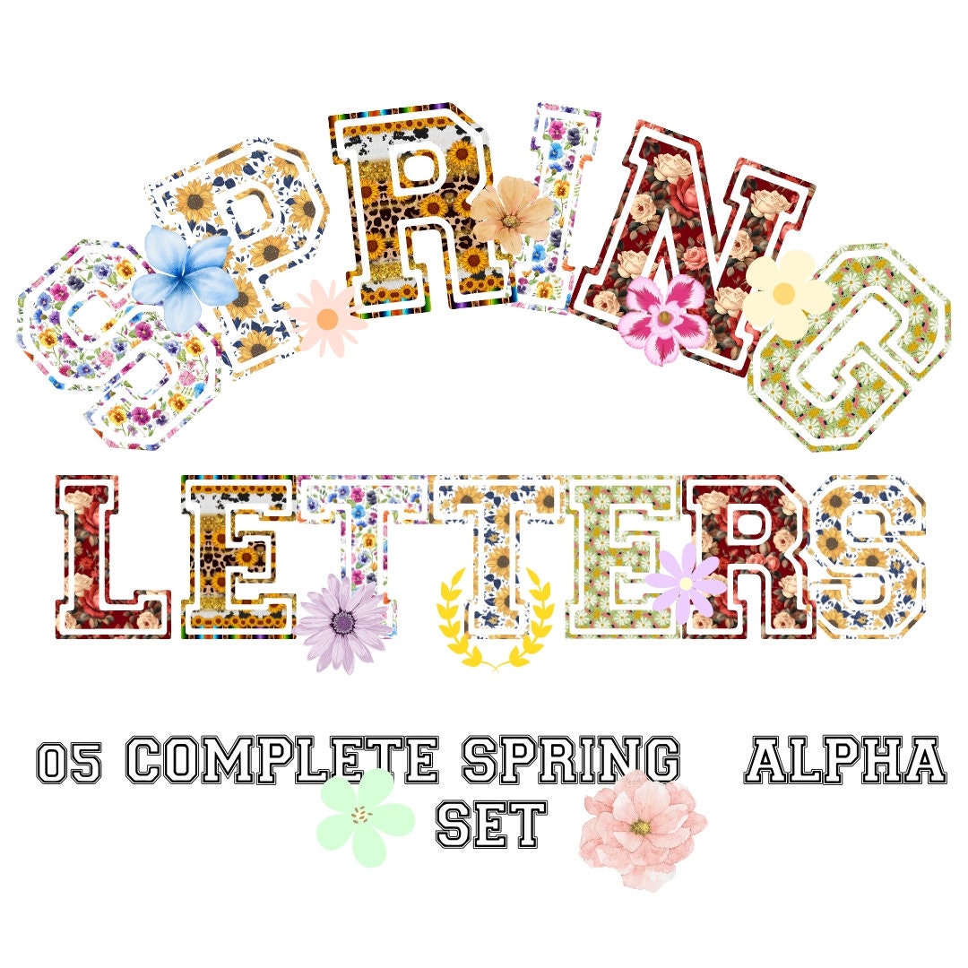 Floral Spring Alphabet PNG Bundle (digital Download) - Etsy