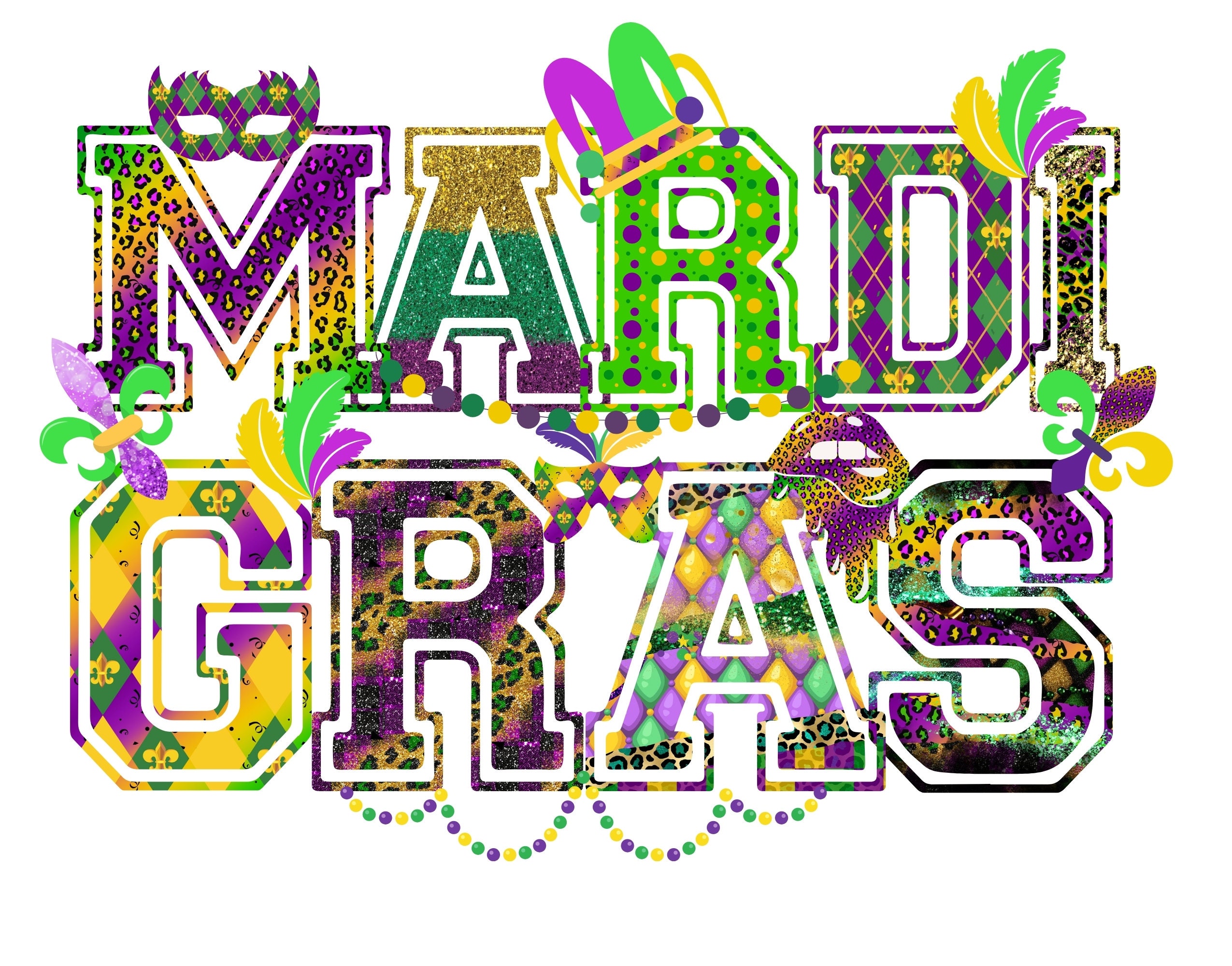 mardi gras varsity letters