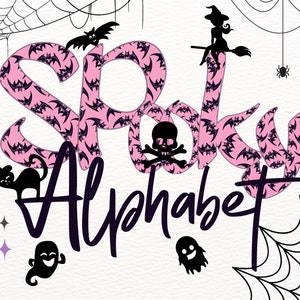 Halloween Doodle letters with Clip Art PNG Files,leopard  Clip art Alphabet Doodle Set PNG,Make Your Own Name Letters,Cute Halloween png