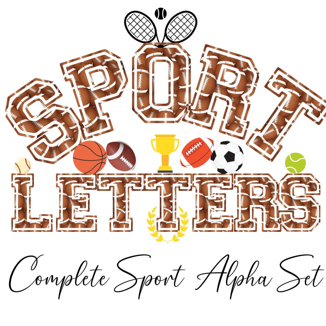 Sport Management Lettering Varsity Sport Letters PNG Bundle, Sublimation Design (digital Download ...