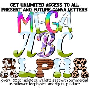 Canva Alphabet Letters Bundle, 400+ Drag & Drop Templates (Digital Download)