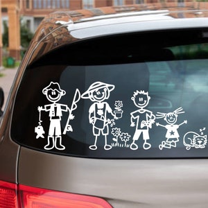 Pegatinas familiares Pegatina de coche Familia de palos Pegatinas de  ventanas clipart familiares Calcomanías de coche familiares Figura de palo Familia  pegatinas de parachoques Familia -  México