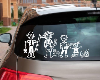 Sticker familial personnalisé pour voiture, camion, ordinateur portable, etc.