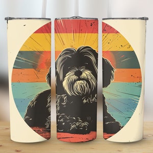 Havanese Retro Tumbler Digital Art Print | Vintage Dog Lover Download