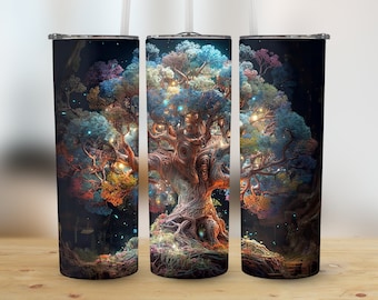 Tree of Life Tumbler Wrap Digital Download | 20oz Skinny Sublimation Design | Straight & Tapered PNG