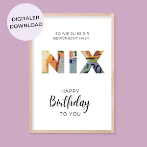 Geldgeschenk NIX nichts Geburtstag Wunscherfüller, deine erste Million Geburtstag, nix Geldgeschenk, Nix schenken, nichts zum Geburtstag