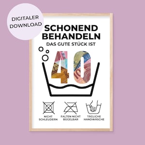 Geldgeschenk zum 40 Geburtstag, Schonend Behandeln, Geld kreativ verschenken Wunscherfüller Geldgeschenk Happy Birthday Last Minute Geschenk