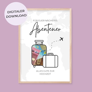 PDF Regalo en efectivo Boda Viaje Mapa del mundo para tu próxima aventura Regalo en efectivo de último minuto Regalo para los novios Cumplidor de deseos