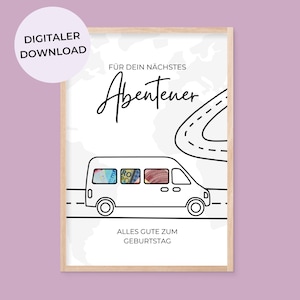 Geldgeschenk Reisekasse zum Geburtstag Für dein nächstes Abenteuer Wunscherfüller Geldgeschenk für Reise Last Minute Geschenk Weltreise Van