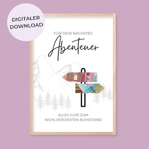 Cadeau en espèces cadeau de retraite collègue retraité cadeau de retraite randonnée cadeau d'adieu fonds de voyage cadeau en espèces pour un voyage