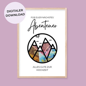 PDF Regalo en efectivo Boda Viaje Mapa del mundo para tu próxima aventura Regalo en efectivo de último minuto Regalo para los novios Cumplidor de deseos