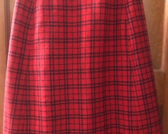 Deans Red and Navy Plaid A Line Women’s Skirt