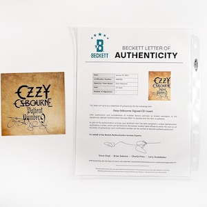 Ozzy Osbourne CD Insert Signed Autographed Authentic Beckett BAS COA