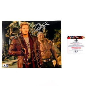 Guardians of the Galaxy Chris Pratt and Dave Bautista 8x10 Inch Photo Signed Autographed Authentic COA