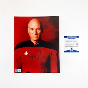 Patrick Stewart 8 x 10-Zoll-Foto signiert Handschrift Authentisches Beckett BAS COA
