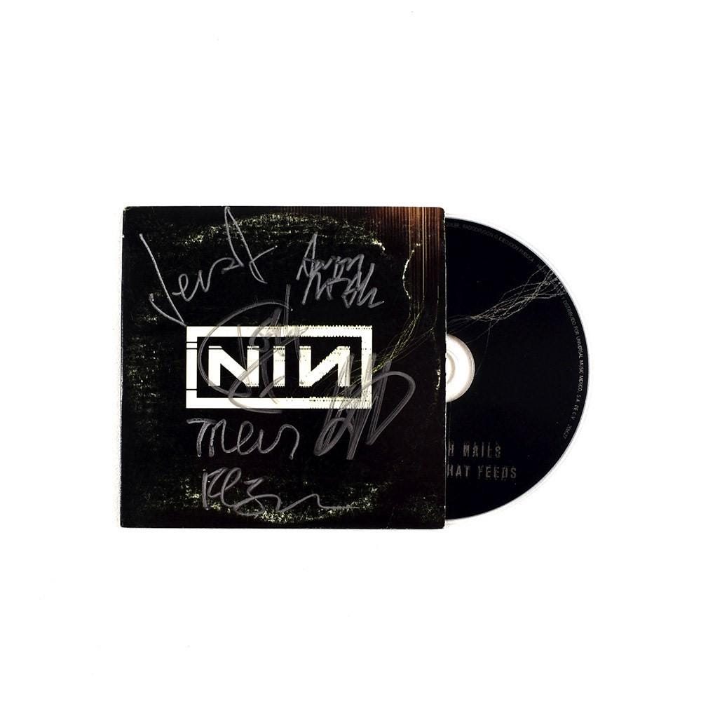 Nine Inch Nails NIN CD Cover Signed Autographed Authentic COA : by
