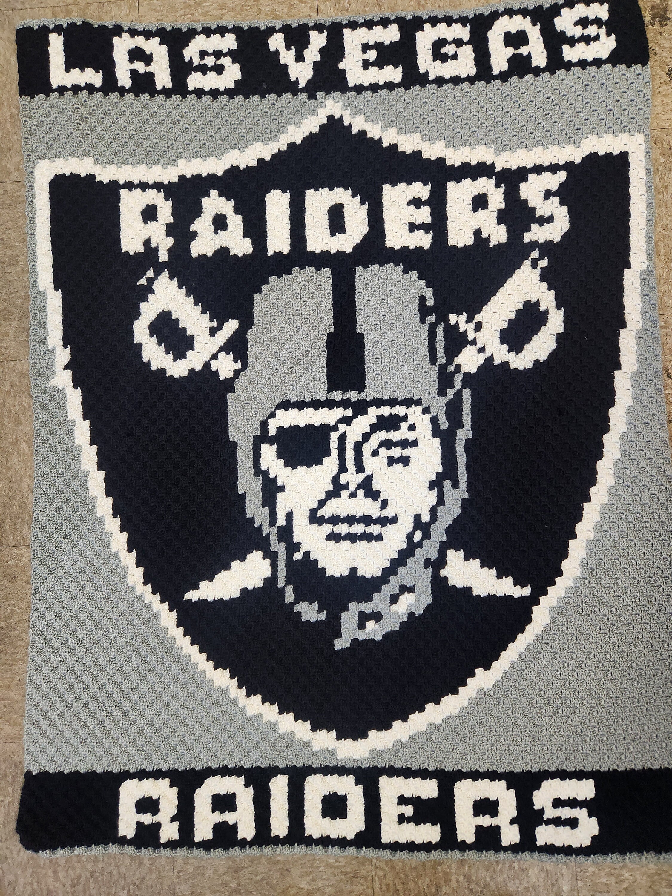 Hand Crocheted Las Vegas Raiders Blanket Etsy