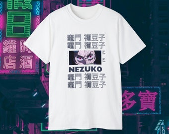 Maglietta Anime Demon Slayer - Nezuko, Felpa con cappuccio, Felpa con cappuccio unisex, Giapponese, Anime, Regalo, Regalo Demon Slayer, Merchandising