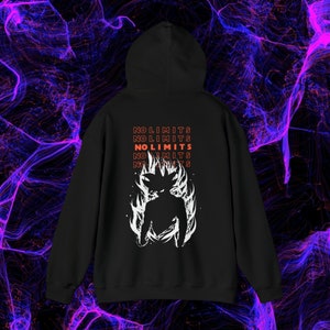 Anime No Limits Unisex Gym Hoodie, Training Hoodie, Pump Cover, Womens Gymwear, Aesthetic Gymwear, Activewear, Womens fitness, Mens Hoodie