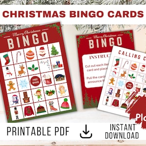Christmas BINGO cards- instant download- Christmas Party Printable Christmas kid game party game holiday bingo party game PDF printable