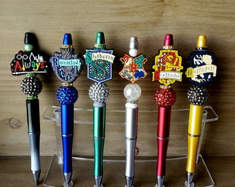 Hogwarts theme Handmade Beaded pens, Harry Potter themed pens