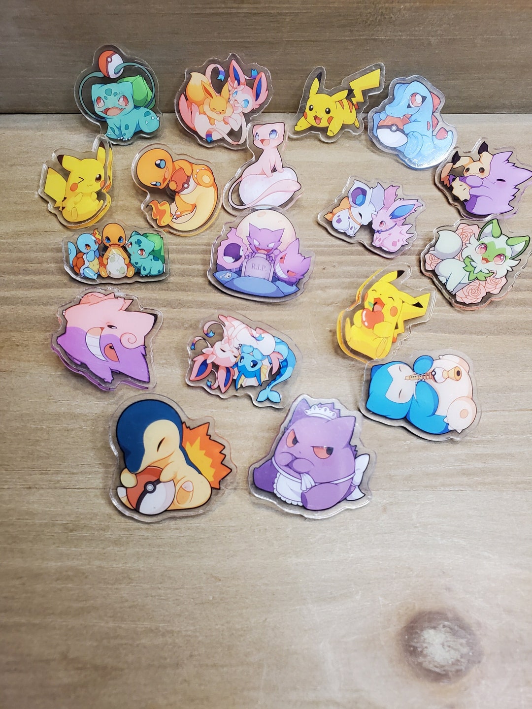 Poke Pin Pattern Parit Handmade Poké Themed Acrylic Pin - Etsy