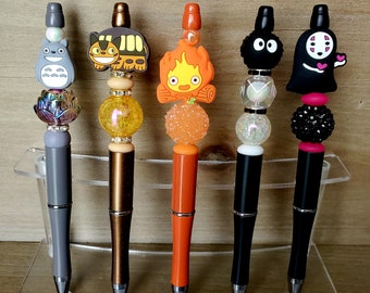 Ghibli themed Handmade Beaded pens, Ghibli Character pens