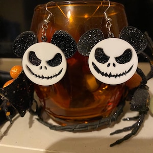 Jack Skellington Mickey Mouse Halloween Earrings