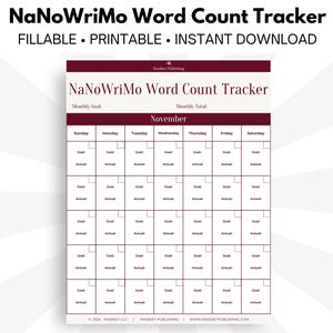 NaNoWriMo Word Count Tracker (Undated)