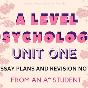 AQA A-Level Psychology Essay Plans (UNIT ONE) - From an A* Student!