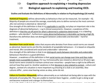 AQA A-level Psychology Essay Plans (UNIT ONE) From an A* Student