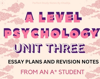 AQA Aレベル心理学エッセイ計画と改訂ノート（ユニット 3） - A* 学生からのメッセージ!