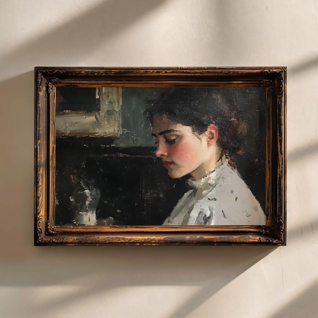 Victorian Woman Portrait Print: Timeless Home Decor view 2