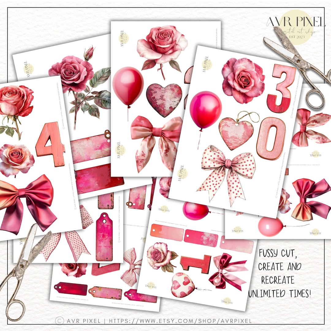Victorian Valentine Ephemera Kit view 2