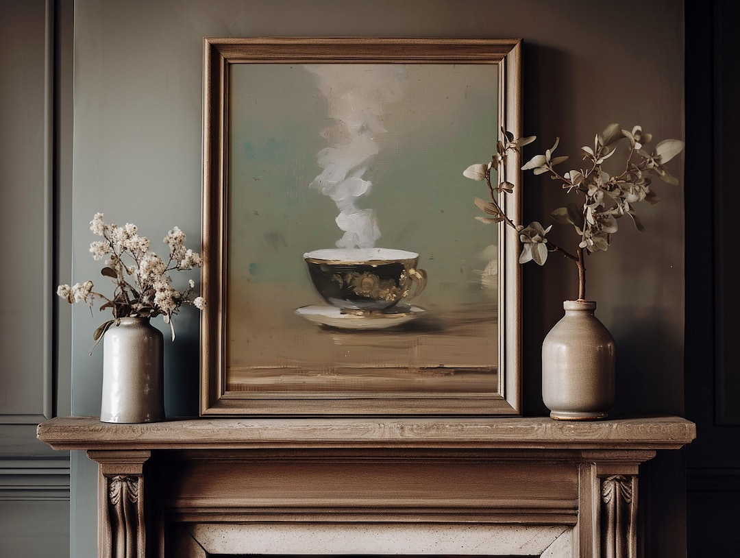 Vintage Coffee Cup Painting