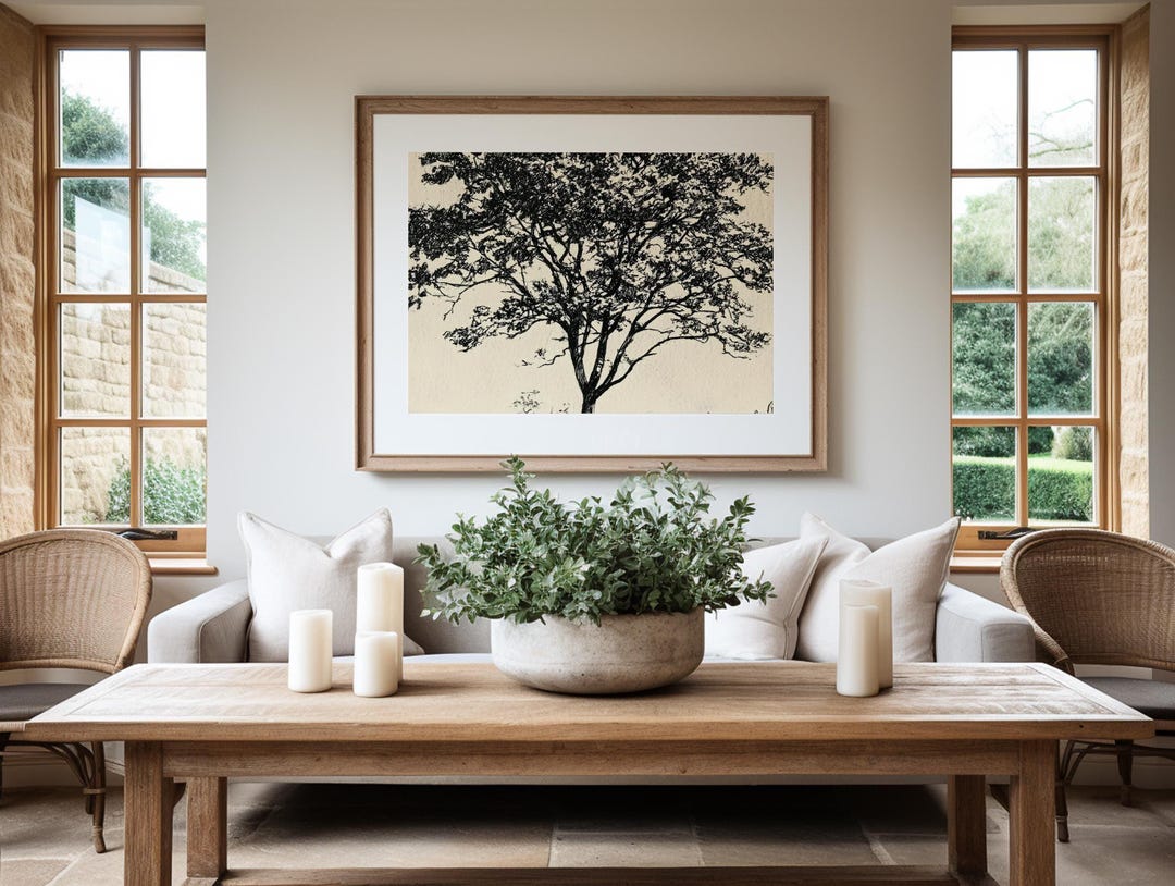 Minimalist Tree Silhouette Art Print: Nature-Inspired Wall Decor view 2