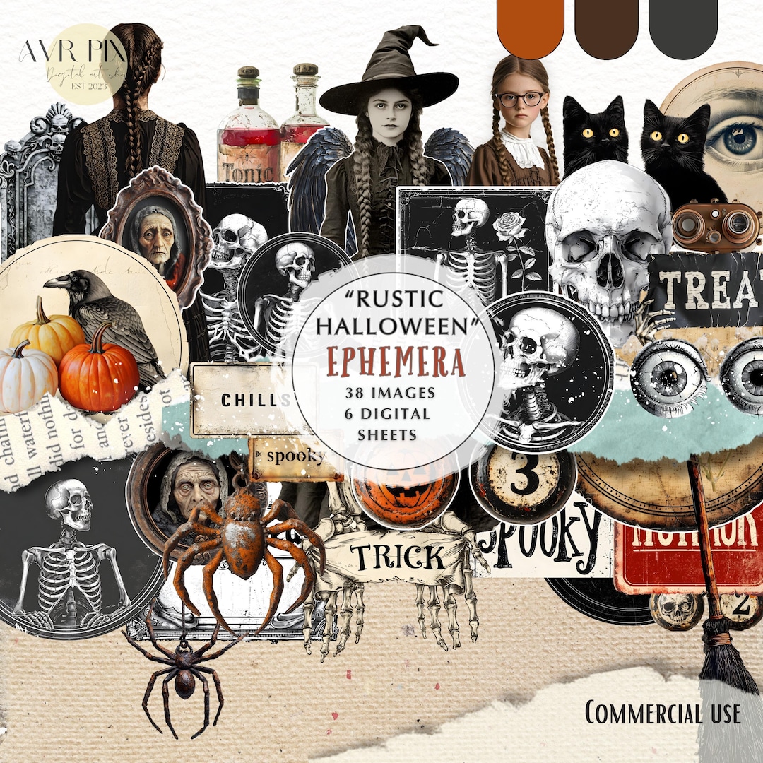 Rustic Halloween Ephemera Kit
