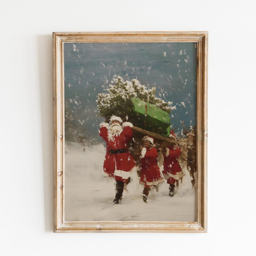 Vintage Santa Christmas Print
