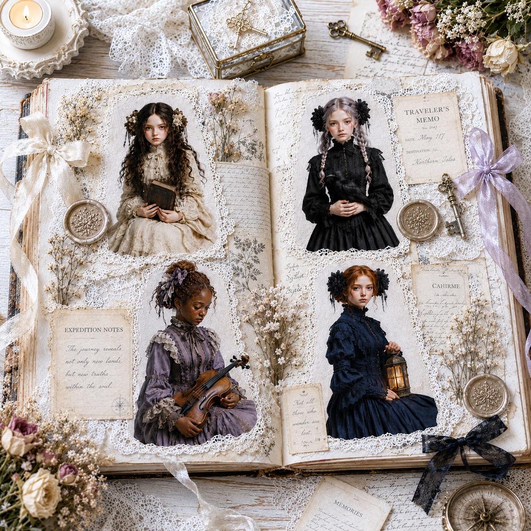 Victorian Gothic Dolls Ephemera Kit view 5