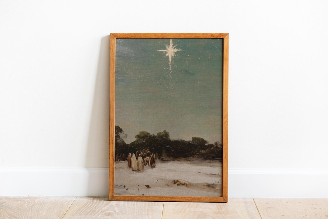 Minimalist Nativity Star Scene Print view 3