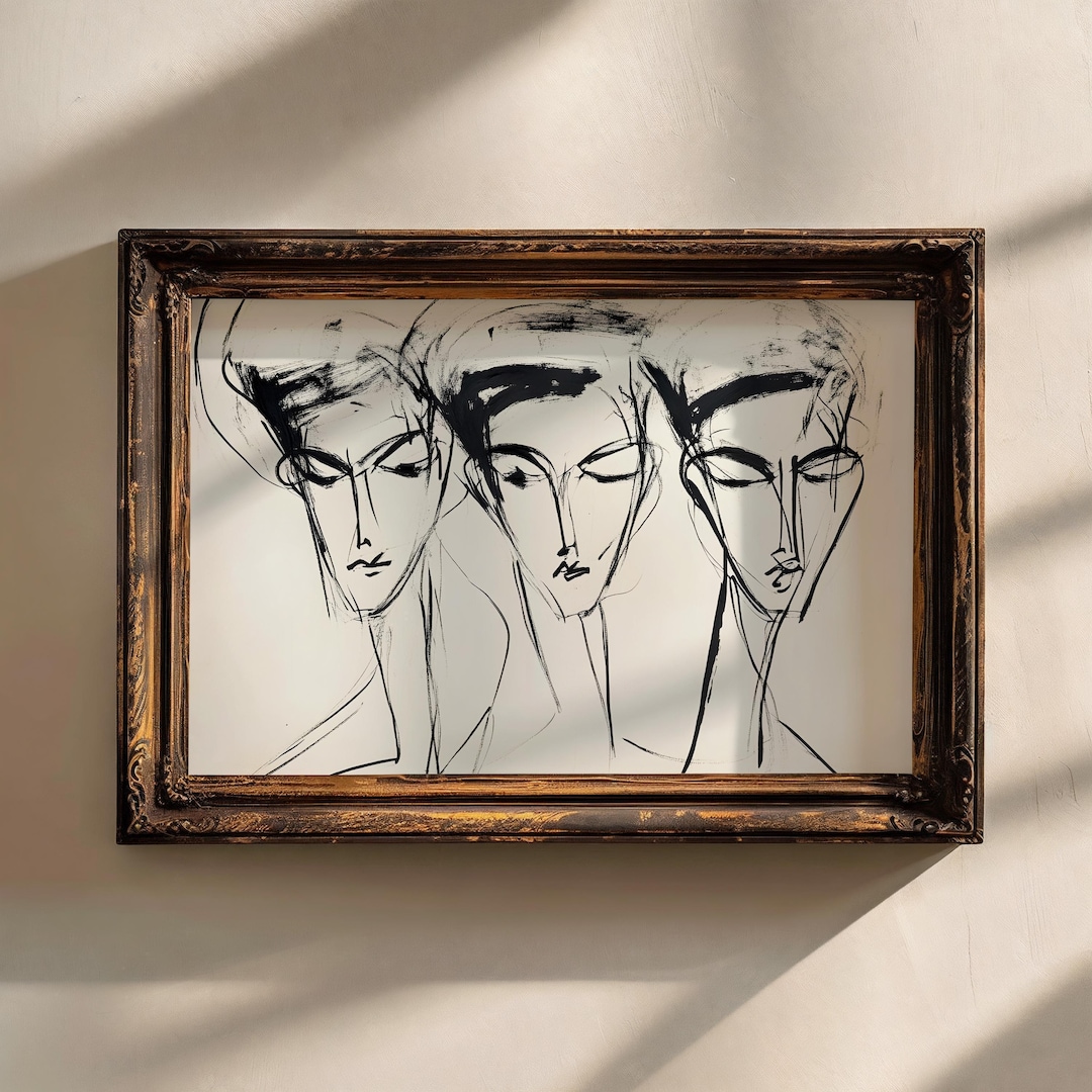 Botanical Art Prints: Minimalist Black Ink Trio view 4