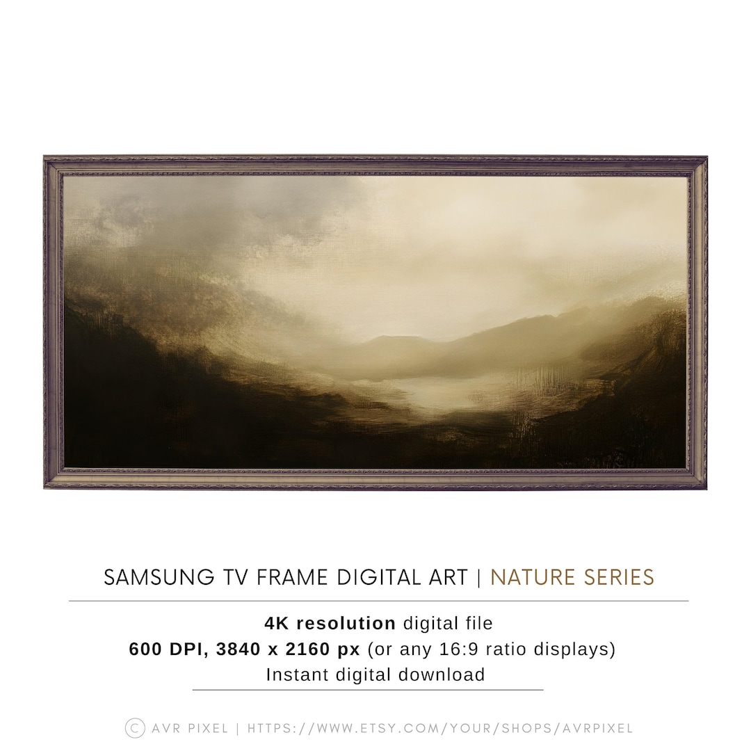 Samsung Frame TV Art: Modern Neutral Landscape - Instant Download view 3