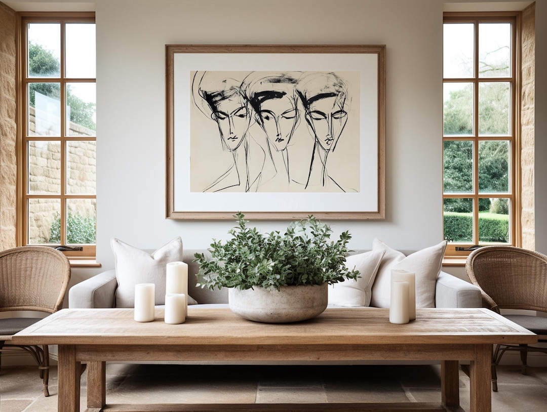 Botanical Art Prints: Minimalist Black Ink Trio view 2
