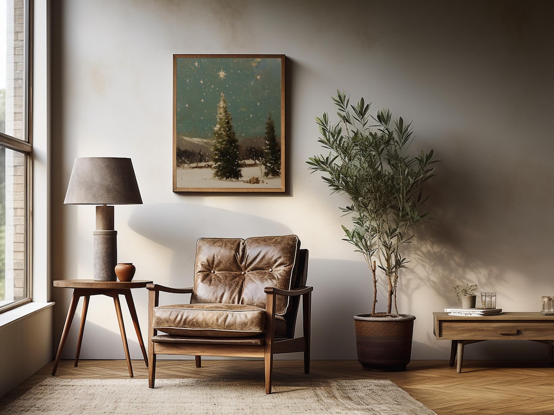 Vintage Christmas Tree Landscape Print view 4