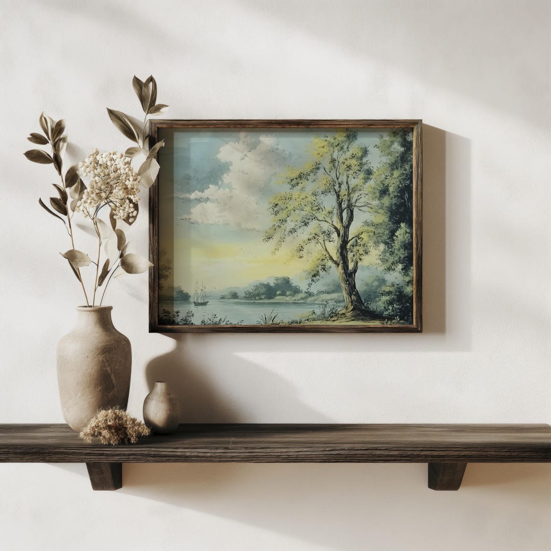 Calm Lakeside Wall Art Print - Modern Organic view 4