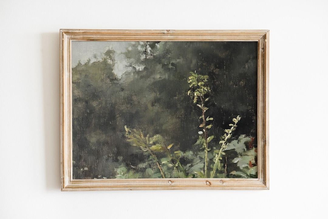 Lush Green Botanical Landscape Print: Serene Forest Wall Art