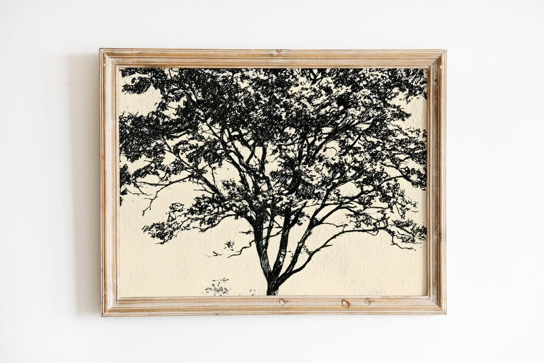 Minimalist Tree Silhouette Art Print: Nature-Inspired Wall Decor